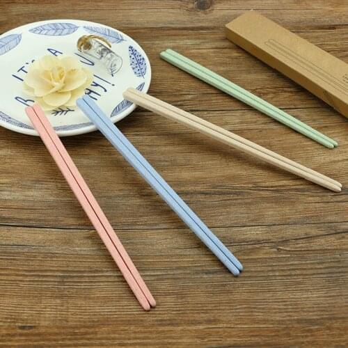 1Pcs Chopstick Tableware Travel Home Kitchen Dining Christmas Gifts Wheat Straw Chopsticks Eco Friendly Food Sticks Durable
