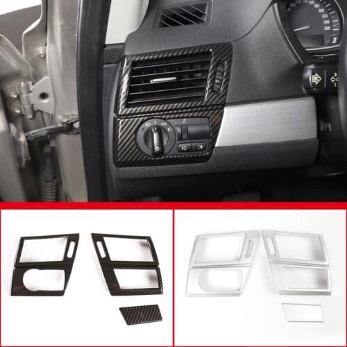 Car Dashboard Both Side Air Conditioning Outlet Frame Trim Cover Stickers For BMW X3 E83 2003-2010 ABS Carbon Fiber Accessories