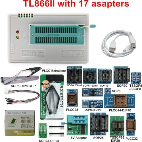 MINI PRO TL866 II Plus V10.5 Original USB Universal Programmer EEPROM FLASH+17 Adapters High Speed Programmer TL866