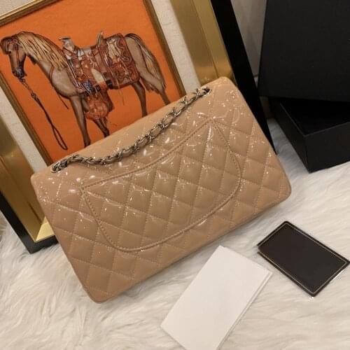 Luxury designer import patent leather women flap chain shoulder bag crossbody bag lady handbag purse Europe brand top quality