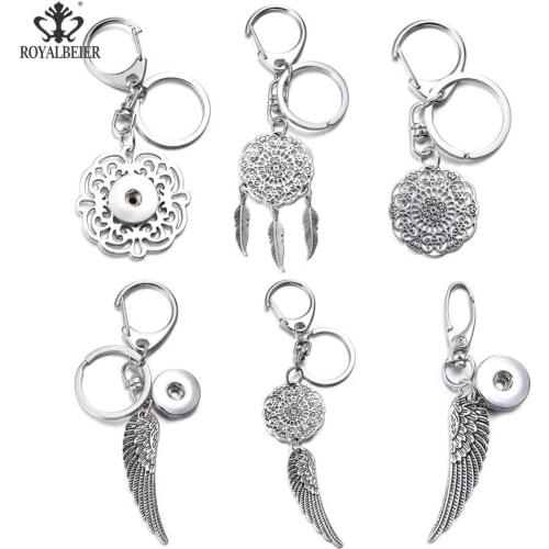 ROYALBEIER 5pcs/lot DIY Sliver Metal feather leaf shape Couple Key Chain Keychain Novelty Gifts Car Key Ring Women Charms