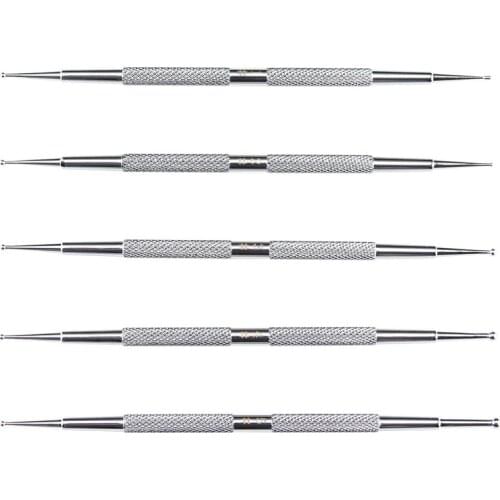 5Pcs/Set Stainless Steel Indentation Pen Crimping Pen Paper Round Pen Pull Pen Soft Pottery Clay Tools Artistic DIY Gift Quality