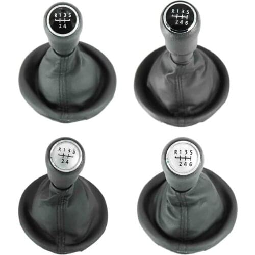5 / 6 Speed Gear Stick Shift Knob Gaiter Leather Boot For VW Multivan T5 T6 2003 2004 2005 2006 2007 2008 2009 2010 2011 - 2015
