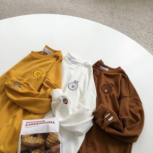 Animal Embroidery Women Sweatshirts Cute Bear Rabbit Hoodie Pullovers Women Autumn Harajuku Cute Oversized Korean Pullover