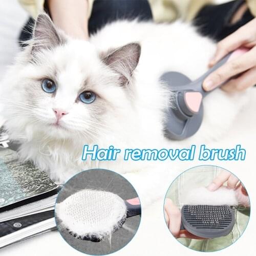 Pet Dog Hair Removal Combs Brush Fur Cleaning Brush with Telescopic Needle Head Grooming Cat Clean Tools Free Cat Supplies