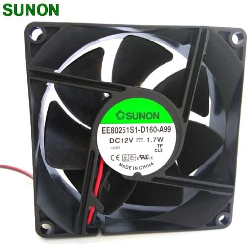 For Sunon EE80251S1-D160-A99 80*80*25mm DC12V 1.7W silent 80mm cooling fan dc brushless