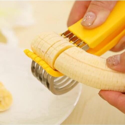 1psc Stainless Steel banana cutter fruit Vegetable sausage Slicer Salad Sundaes tools cooking tools Kitchen Accessories gadgets