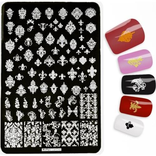 1pcs 14.5*9.5 cm Stainless Steel Nail Stamping Plates Flower Animal Plant Nail Art Stamp Template Image Stencil KO-04