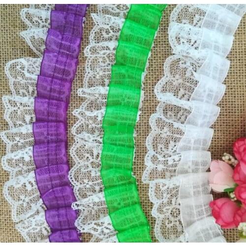 1Yard 90cm Latest Green Lace Fabric 4.8cm Black White Tulle Lace Fabric High Quality Lace Trim Sewing Lace encajes dentelle L-22