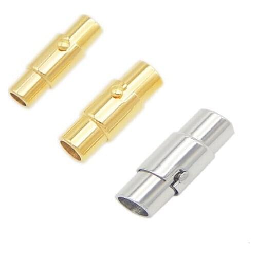 2Pcs Stainless Steel 2-10mm Magnetic Clasps Leather Cord Bracelet Magnet Lace Buckle Necklace DIY Jewelry Making Accessories