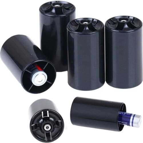 4PCS AA To D Type Cell Battery Converter Adapter Holder Batteries Case Switcher