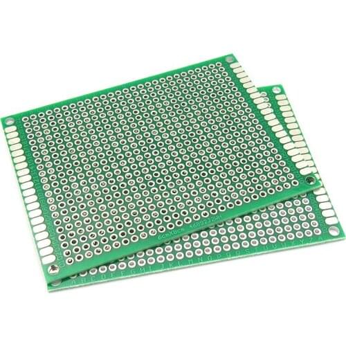 5pcs/lot 6x8cm Double Side Prototype PCB Universal Board 6*8cm Printed Circuit Board For Arduino 1.6mm 2.54mm Glass Fiber
