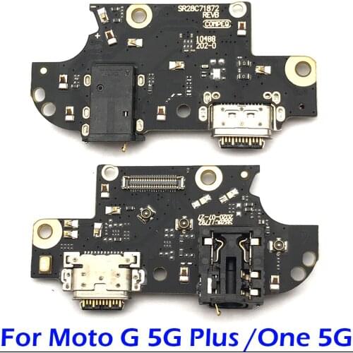 5PCS USB Charging Dock Connector Port Flex Cable Board With Microphone For Moto One 5G / For Moto G 5G Plus Replacement Parts