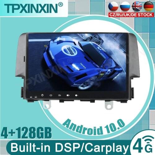 Android IPS DSP Car Multimedia radio player For Honda Civic 2016 2017 4G LTE Carplay wheel steering control GPS