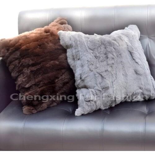 Free Shipping CX-D-27 40x40cm China Factory Home Sofa Rex Rabbit Fur Cushion Cover