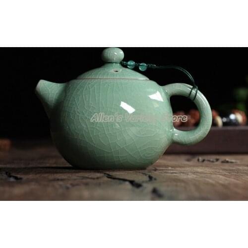 230ml Brothers' Kilns Kettle tea pot Crackle Glaze Ge Kiln Longquan Celadon Ceramic pottery pot China Teapot Porcelain Teapot