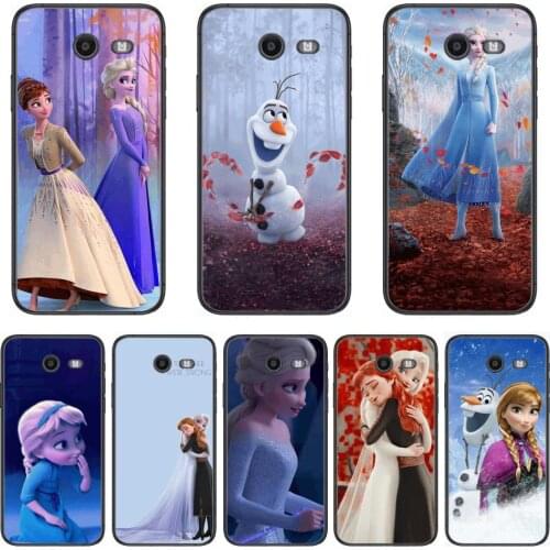 Disney Frozen Princess Elsa Anna Phone Case Hull For Samsung Galaxy J 4 3 5 6 7 8 EU 2018 Plus 2017 Black Shell Art Cell Cover