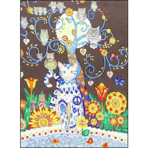 DIY Shaped 5D Diamond Painting Cute Cat Animal Owl Sticker Rhinestone Handmade Rhinestone Embroidery Cross Stitch Mosaic