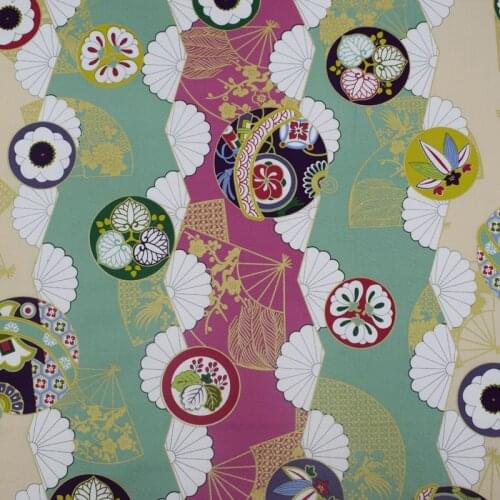 Hot stamping fan Reactive dyeing stretch cotton fabric for dress cheongsam bazin riche getzner 2018 telas tecido tissus au metre