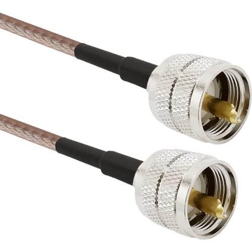 UHF PL259 Male to UHF PL259 Male ham Radio Cable RG316D Double Shield Sliver Low Loss for CB Radio WiFi Antenna HAM VHF HF Radio