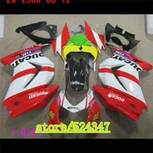 Fit Fairing kit for Kawasaki Ninja ZX250R 08 09-14 ZX250R 2010-2011-2012-2013-2014 red multicolor Fairings set