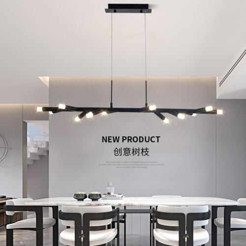 Brown/Black Modern led chandelier Kitchen Island Dining Room Shop Bar Decoration Cylinder Pipe pendant chandelier 800-1000mm WF