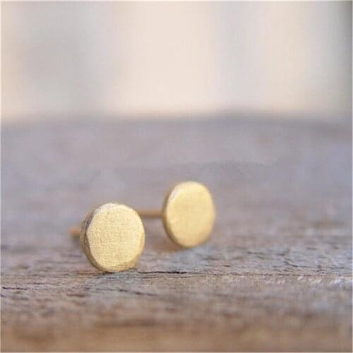 Tiny Nail Studs Earrings Simple Cute Nail Jewelry Fashion Round cake Earring Studs Jewelry