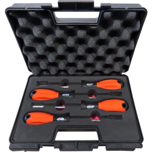 Brio Handle Socket Screwdriver Set Wrench Hex Nut Repair and Power Tool Plastic Bag Set Made in Europe 7-8-10-13x125 Sizes