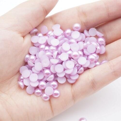 2-12mm Light Purple Flat Bottom Semicircular Resin Diy Loose Beads For Decorative Accessories For Manicure Mobile Phone Case