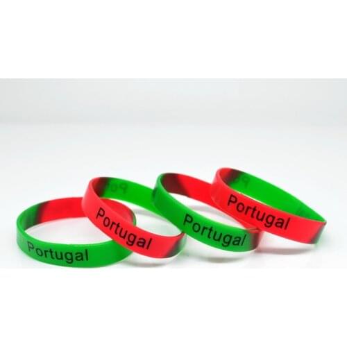 6x Portugal National Team Football Soccer Basketball Silicone Bracelet Bangle Wristband Sport Fashion Jewelry Party Gift