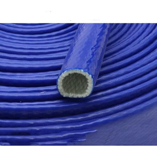 Fibreglass Fire Sleeving 20mm Silicone Protective Heat Shield Sleeve Blue