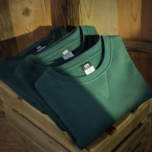 Hoodie Streetwear New Fashion Long Sleeve Mens and Womens O-Neck Casual Green Solid Color Autumn Winter Men Hoodies