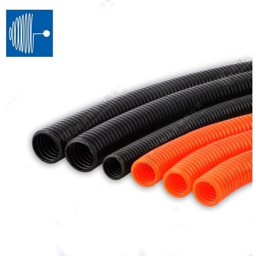 TRIUMPHCABLE Straight plastic flame retardant corrugated pipe black wave pipeline bundle threading automobile harness hose