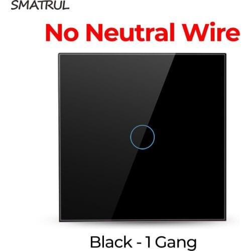 Smart EU Standard Wall Touch Light Switch,Touch Switch Wall Power Sensor Switch, Crystal Glass Panel, With LED Backlight, AC250V