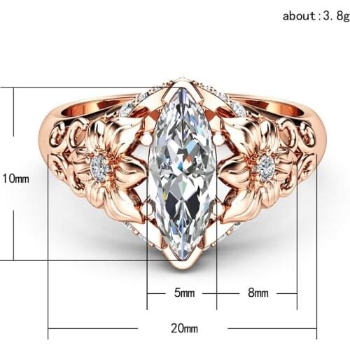 WIBERN Rings With Cubic Zirkonia For Women