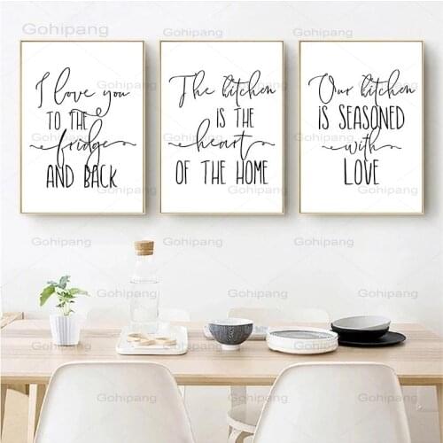 Funny Kitchen Canvas Painting The Kitchen Is The Heart of The Home Quotes Posters and Prints Wall Art Picture Kitchen Room Decor
