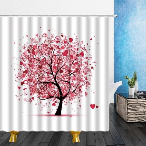 Cartoons Shower Curtains Water Color Flowers White Daisy 3D Print Bathroom Decor Fabric Bathtub Cloth Curtain Set With Hooks