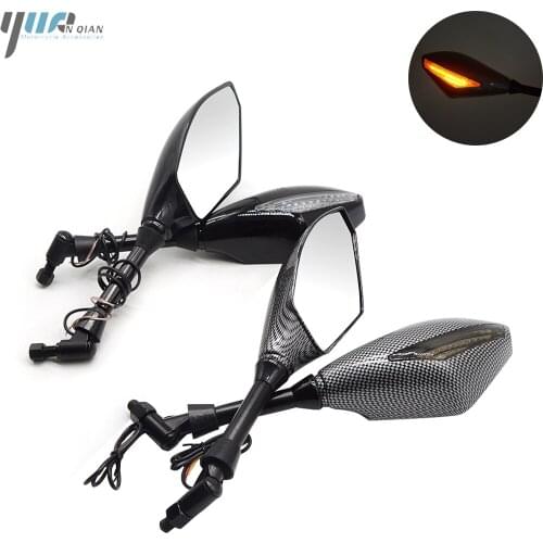 Motorcycle Integrated Turn Signal Mirrors Side Rearview Mirror Front LED For Suzuki GSX 250R/ABS TU250X GS500F GSX-S750/S125 ABS