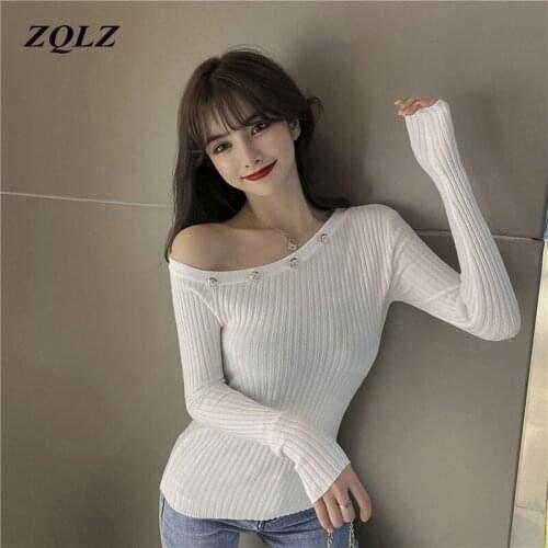 Женские пуловеры с открытыми плечами ZQLZ China At AliExpress