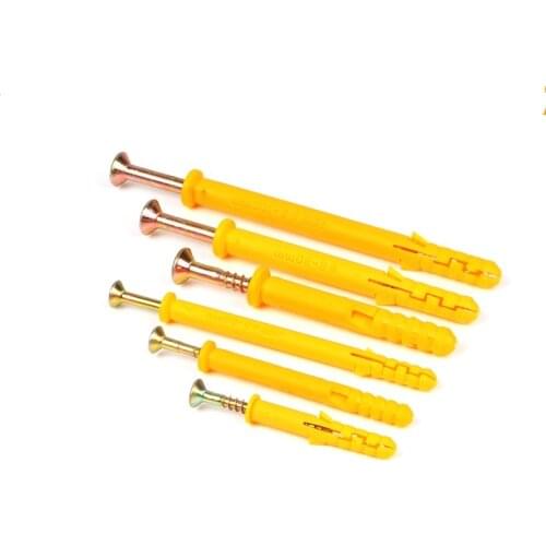 10PCS M10Plastic Expansion Tube Pipe Self Tapping Wall Anchors Drilling Woodworking Plugs Plastic Expansion With Metal Screw kit