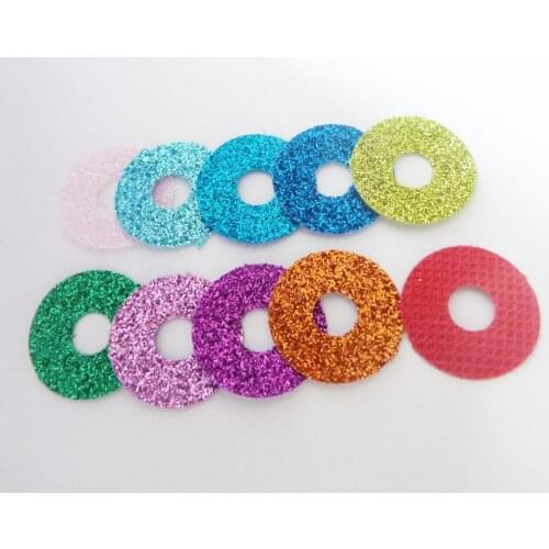 100pcs--- 16mm/20mm/24mm--10 colors round shape glitter Nonwovens for clear toy eyes materials --color& size option( no eyes)