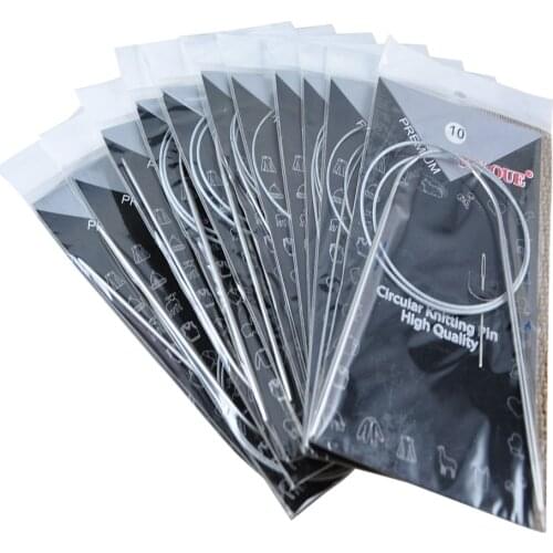 11pcs Extended Ring Needles Wire Rope Ring Stainless Steel Needle Sweater Needle Pin 6 - 16 Crochet Needle knitting Tool