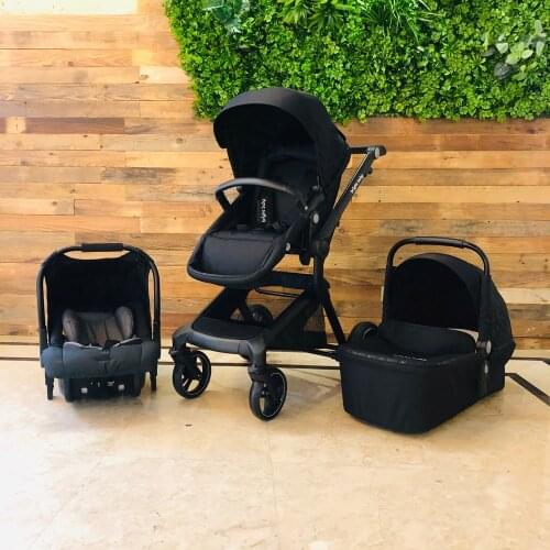 Brightbebe newborn hot mom luxury aluminum frame baby travel prams high landscape car seat wholesale 3 in 1 baby strollers