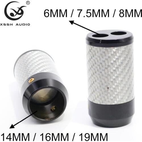 4pcs XSSH Hi-end DIY HIFI System Carbon Fiber Speaker Video Audio Cable Power Wire Pants Boots coaxial 14mm 16mm 19mm y splitter