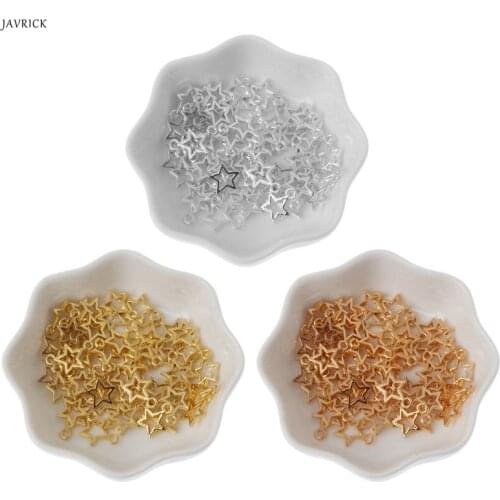 50Pcs Star Metal Charm Pendant Open Bezel Setting Frame Resin Blank for Jewelry DIY Making Accessories