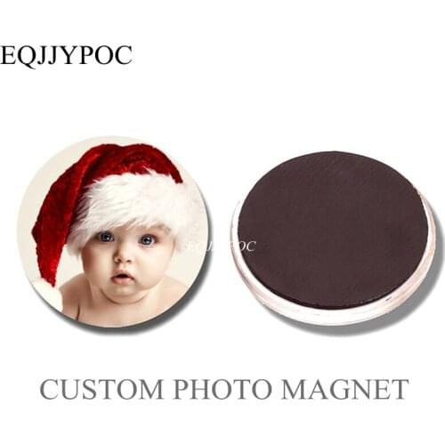 5PCS DIY Personal Custom Fridge Magnet Love Photo Couple Baby Pet Family logo Glass cabochon 30MM/40MM/50MM Magnets Sticker