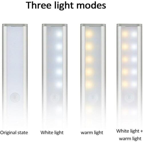 20 LED Wireless PIR Motion Sensor Closet Lights Wardrobe Bed Lamp USB Rechargeable Smart Home Under Cabinet Lights