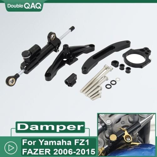 Steering Damper Motorcycle Accessories Bracket Set Stabilizer Linear Dampers Mounting Support For Yamaha FZ1 FAZER 2006-2015