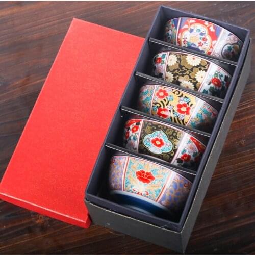 Ancient ivanli style Japanese rice bowl ceramic household small soup noodle bowl retro creative tableware