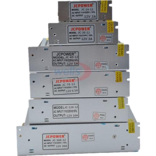 AC100-240V to DC12V Switching Power Supply 1A 2A 3A 5A 6A 8.5A 10A 12.5A 15A 20A 30A 40A 50A LED Strip Power Adapter